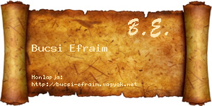 Bucsi Efraim névjegykártya